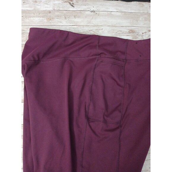 Torrid Active Size 3 / 3X Womens Leggings Burgundy Side Pockets High Waist, EUC! - Picture 4 of 8